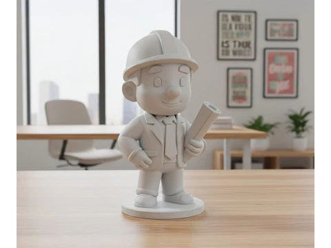 漫画の建築家 3D 印刷可能な 3D プリント モデル 3Dプリントモデル