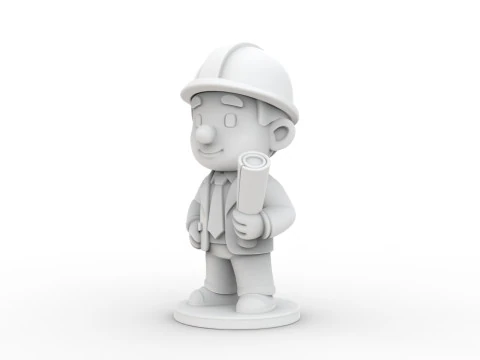 Cartoon Architect 3D Printable 3D print model 3D Print Model