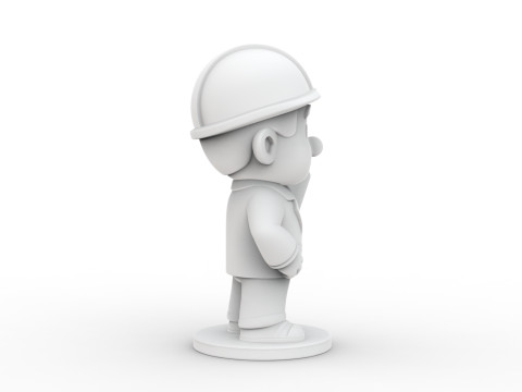 Cartoon Architect 3D Printable 3D print model 3Dプリントモデル