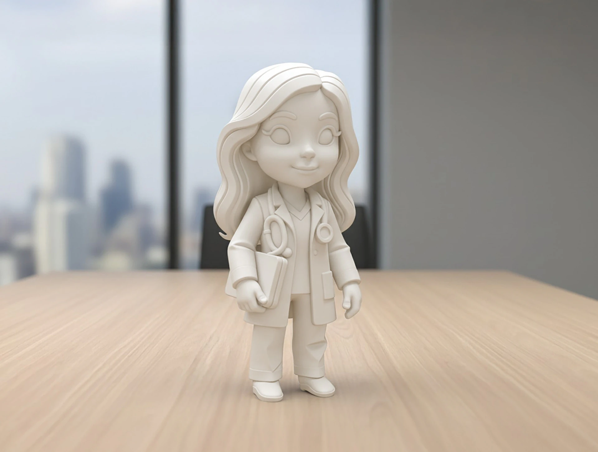 Female Doctor Chibi 3D Printable 3D print model 3D Print Model .c4d .max .obj .3ds .fbx .stl .blend 