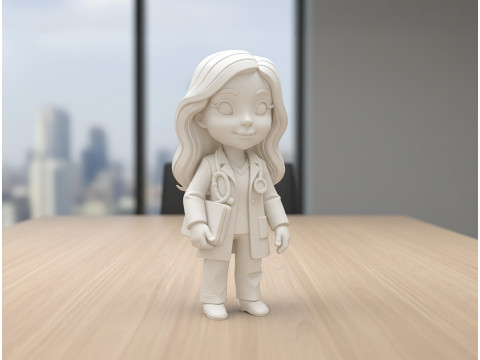 Female Doctor Chibi 3D Printable 3D print model 3D Принт Модель