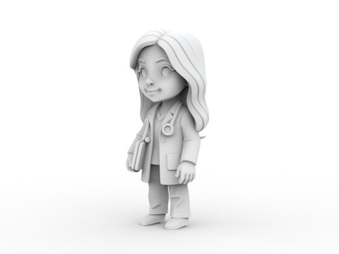 Female Doctor Chibi 3D Printable 3D print model 3D Baskı Modeli