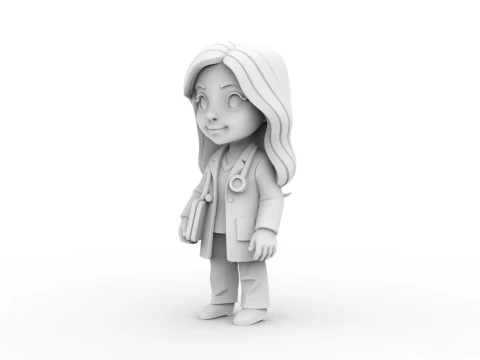 Female Doctor Chibi 3D Printable 3D print model 3D Print Model