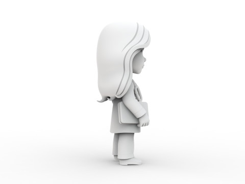 Female Doctor Chibi 3D Printable 3D print model 3D Baskı Modeli