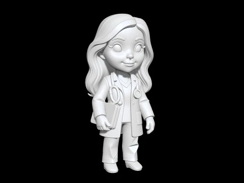 Female Doctor Chibi 3D Printable 3D print model 3D Print Model