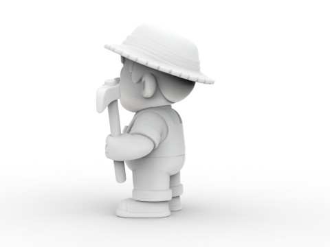 Cartoon Farmer 3D Printable 3D print model 3D Принт Модель