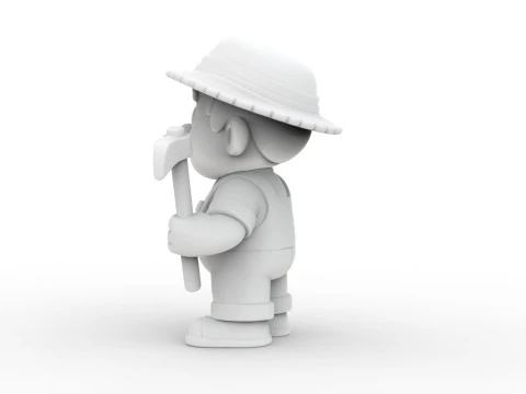 Cartoon Farmer 3D Printable 3D print model 3D Print Model