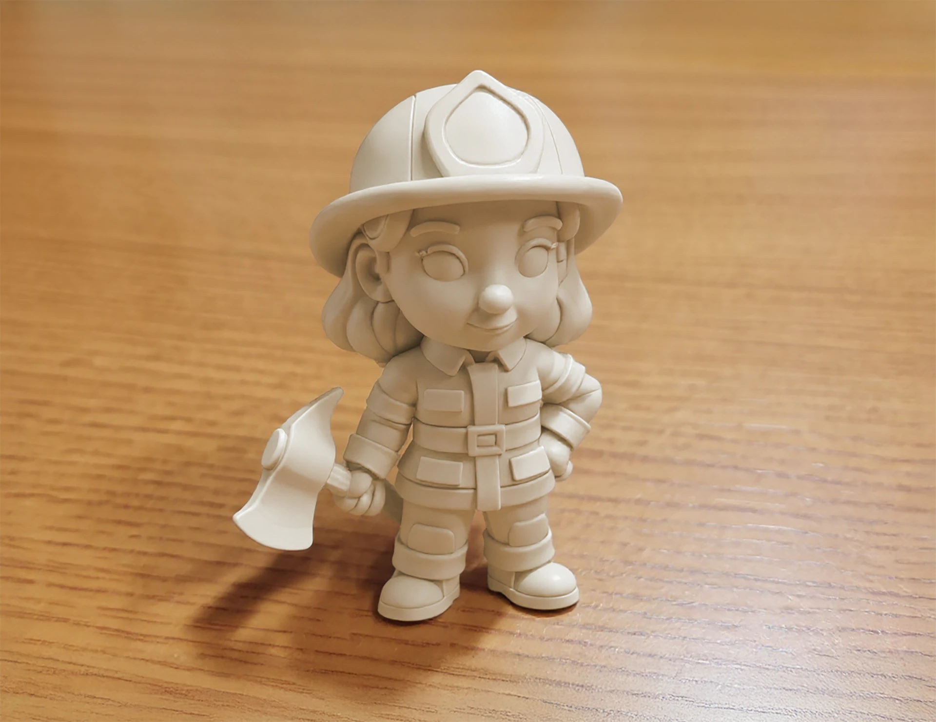 Firefighter Girl 3D Printable 3D print model 3D Print Model .c4d .max .obj .3ds .fbx .stl .blend 