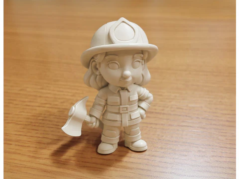 消防士の女の子 3D 印刷可能な 3D プリント モデル 3Dプリントモデル