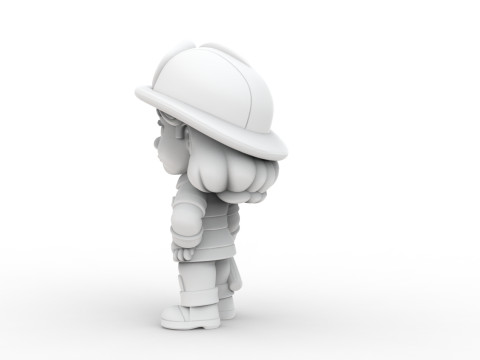 Firefighter Girl 3D Printable 3D print model 3D 打印模型