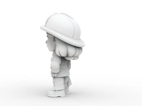 Firefighter Girl 3D Printable 3D print model 3D Print Model