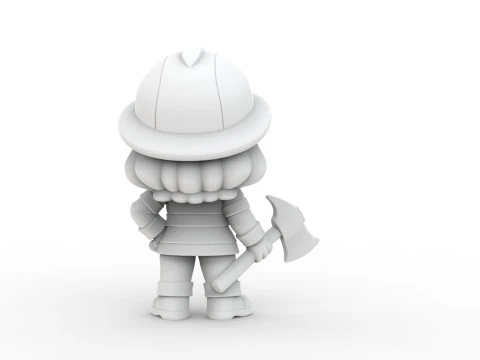 Firefighter Girl 3D Printable 3D print model 3D Print Model