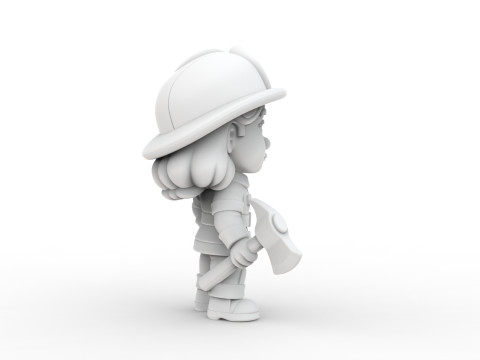 Firefighter Girl 3D Printable 3D print model 3D 打印模型
