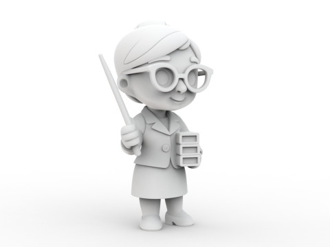 Cartoon Teacher 3D Printable 3D print model Modello di stampa 3D