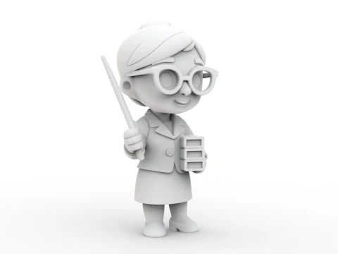 Cartoon Teacher 3D Printable 3D print model 3D Print Model