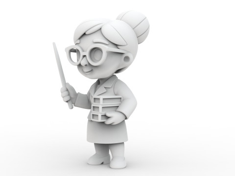Cartoon Teacher 3D Printable 3D print model Modello di stampa 3D