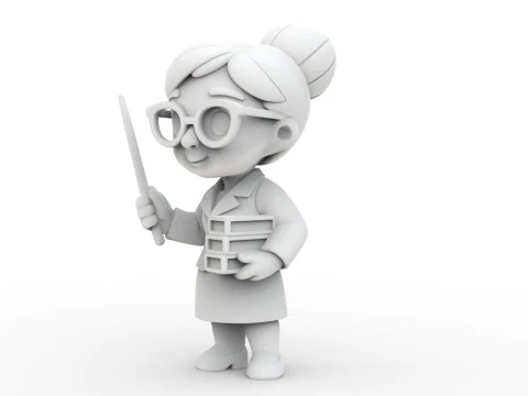 Cartoon Teacher 3D Printable 3D print model 3D Print Model