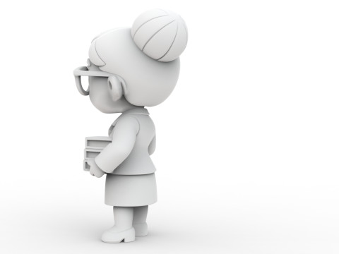 Cartoon Teacher 3D Printable 3D print model Modello di stampa 3D