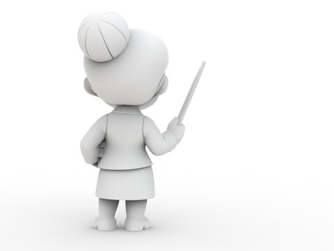Cartoon Teacher 3D Printable 3D print model Modello di stampa 3D