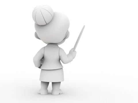 Cartoon Teacher 3D Printable 3D print model 3D Print Model