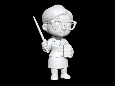 Cartoon Teacher 3D Printable 3D print model Modello di stampa 3D
