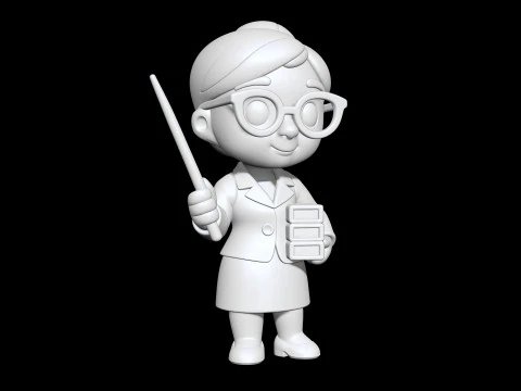 Cartoon Teacher 3D Printable 3D print model 3D Print Model