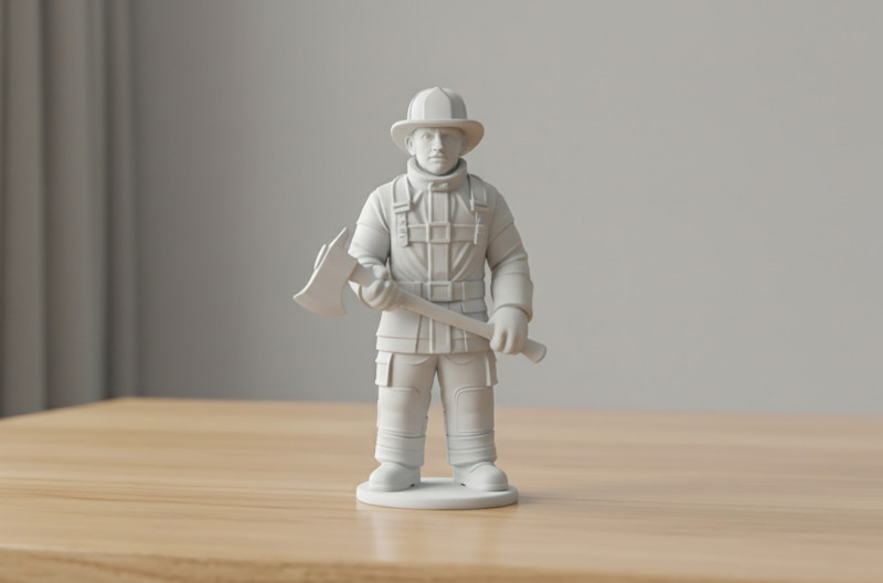 Firefighter with Axe 3D Printable 3D print model 3D Print Model .c4d .max .obj .3ds .fbx .stl .blend 