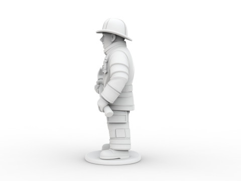 Firefighter with Axe 3D Printable 3D print model 3D Print Model
