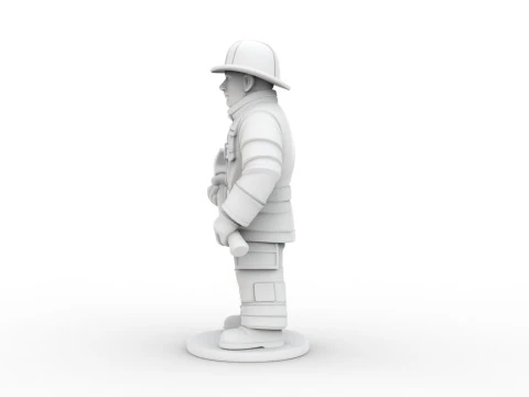 Firefighter with Axe 3D Printable 3D print model 3D Print Model