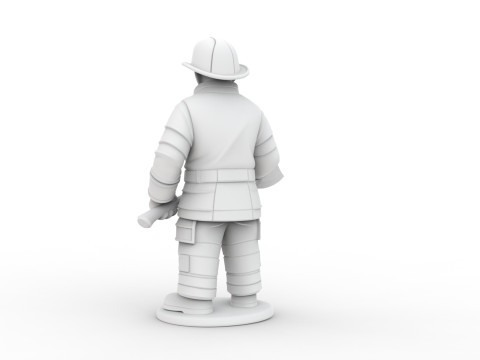 Firefighter with Axe 3D Printable 3D print model 3D Print Model