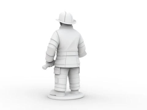 Firefighter with Axe 3D Printable 3D print model 3D Print Model