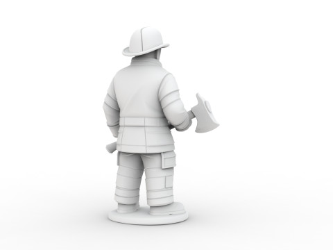 Firefighter with Axe 3D Printable 3D print model 3D Print Model