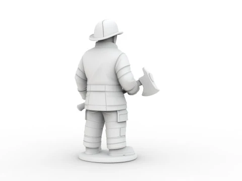 Firefighter with Axe 3D Printable 3D print model 3D Print Model