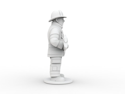 Firefighter with Axe 3D Printable 3D print model 3D Print Model