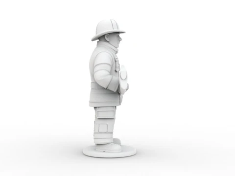 Firefighter with Axe 3D Printable 3D print model 3D Print Model