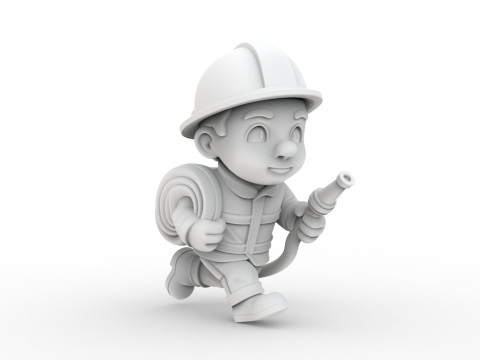 Cartoon Firefighter 3D Printable 3D print model 3D Принт Модель