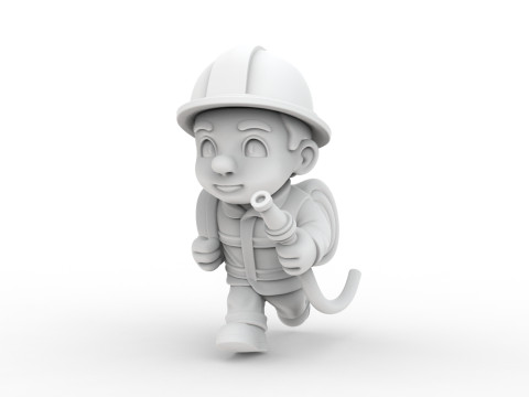 Cartoon Firefighter 3D Printable 3D print model 3D Принт Модель