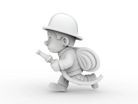 Cartoon Firefighter 3D Printable 3D print model 3D Print Model
