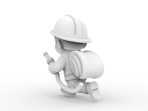 Cartoon Firefighter 3D Printable 3D print model 3D Принт Модель