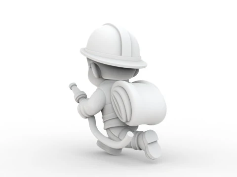 Cartoon Firefighter 3D Printable 3D print model 3D Print Model
