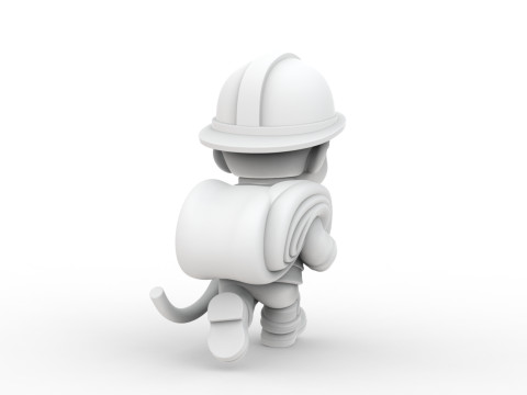 Cartoon Firefighter 3D Printable 3D print model 3D Принт Модель