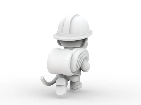 Cartoon Firefighter 3D Printable 3D print model 3D Print Model