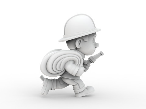 Cartoon Firefighter 3D Printable 3D print model 3D Принт Модель