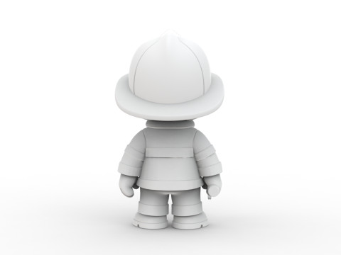 Firefighter Cartoon Character 3D Printable 3D print model 3D प्रिंट मॉडल