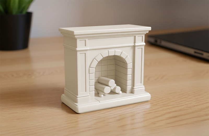 Low-Poly Fireplace 3D Printable 3D print model 3D प्रिंट मॉडल .c4d .max .obj .3ds .fbx .stl .blend