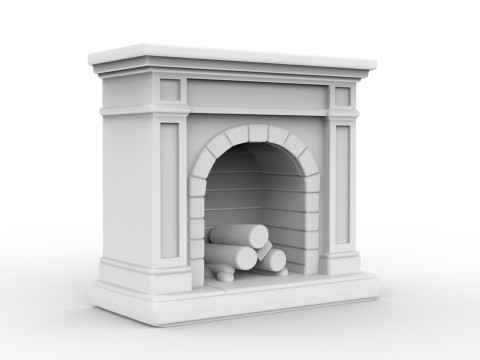 Low-Poly Fireplace 3D Printable 3D print model 3D प्रिंट मॉडल