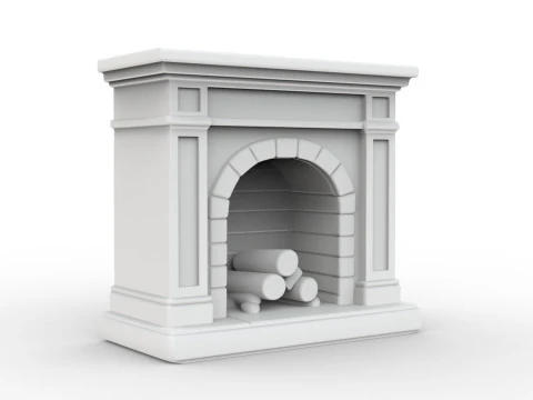 Low-Poly Fireplace 3D Printable 3D print model 3D Print Model