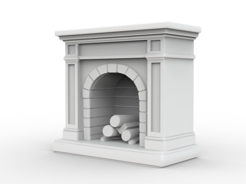 Low-Poly Fireplace 3D Printable 3D print model 3D प्रिंट मॉडल
