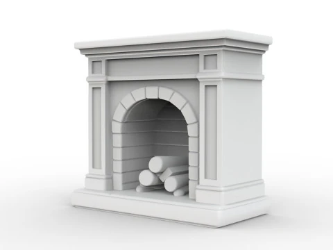 Low-Poly Fireplace 3D Printable 3D print model 3D Print Model