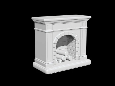 Low-Poly Fireplace 3D Printable 3D print model 3D Print Model